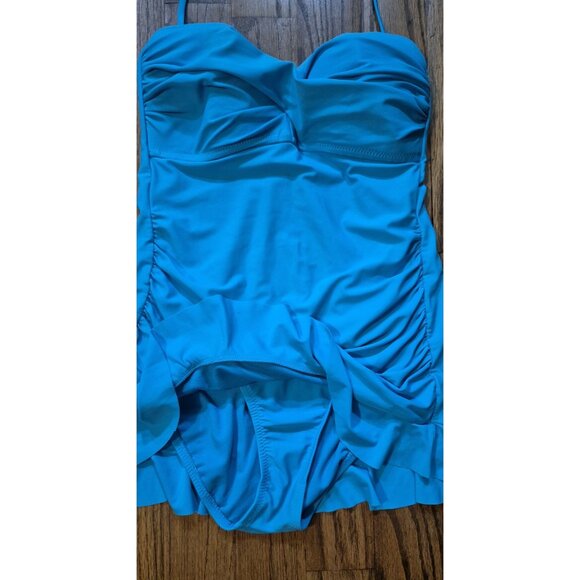 ABS By Allen Schwartz Slimming Skirted One-piece Swimsuit Women's Size 8 - Picture 2 of 6